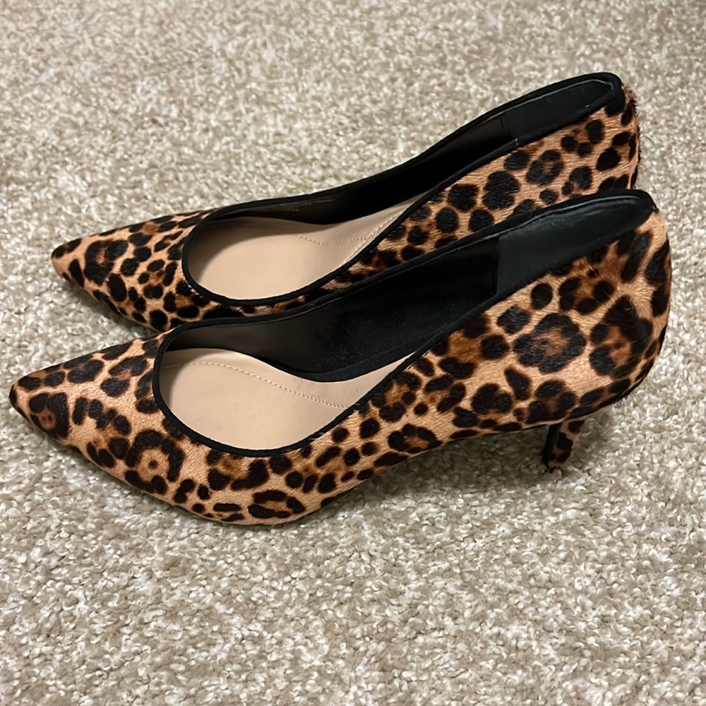 Alfani real Calf Fur 3 inch pumps.